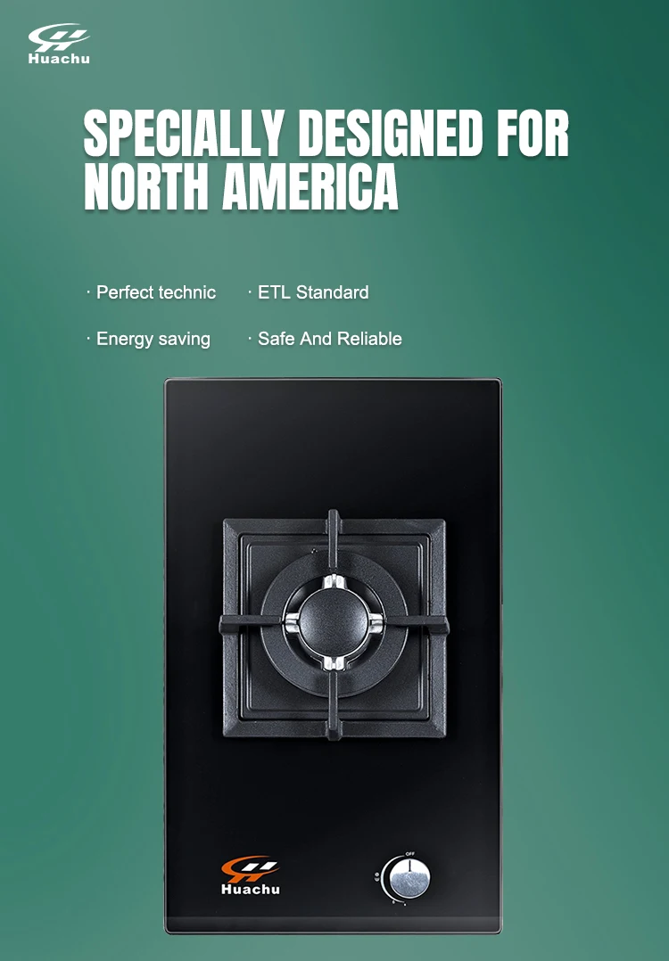 Huachu Factory Make Built-in 30cm 1 Burners Gas Stove/cooking Cooktop/tempered Glass Hob