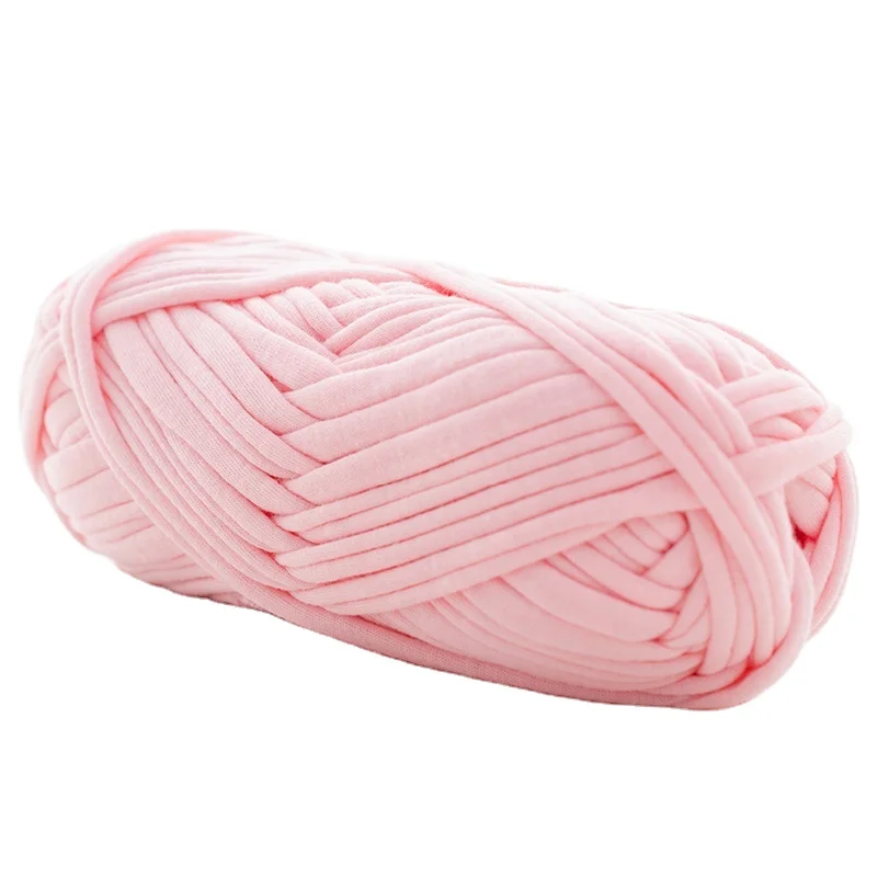 Китай оптовая продажа однотонная окрашенная футболка из 100% полиэстера пряжа для вязания крючком аксессуары дома