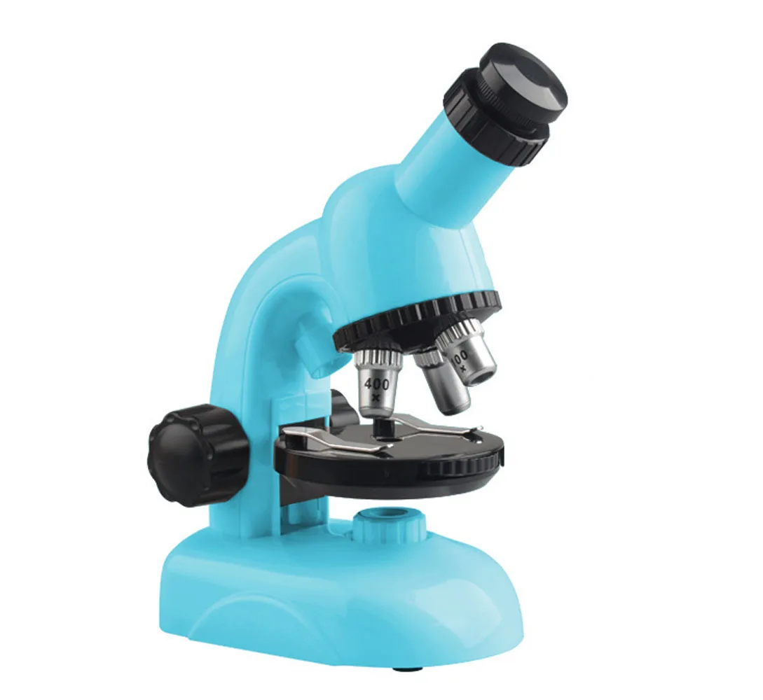 Kids Microscope 100X-1200X Beginner Microscope Kit with Microscope Plastic Slides Specimens LED Light