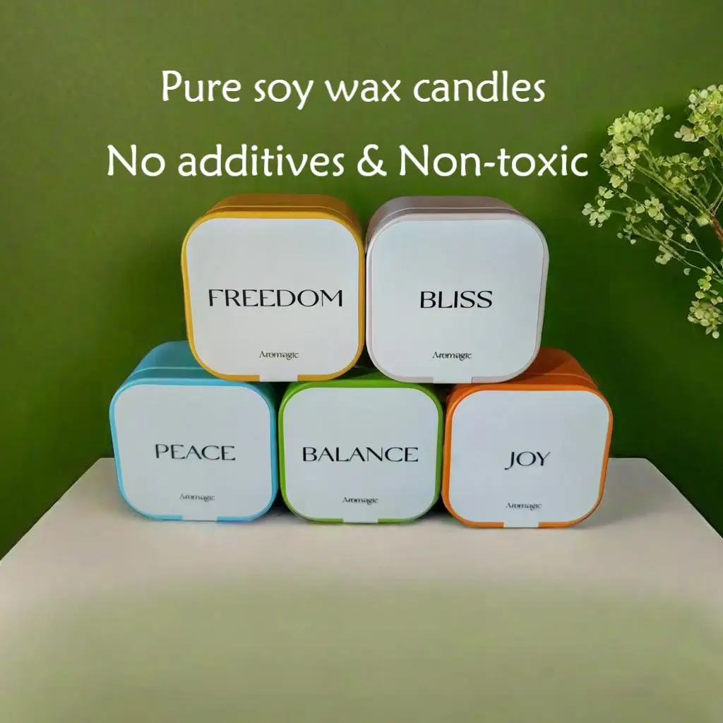 Aromagic Colorful Cube Gift Scented Candle Set 350g Wholesale for Home with 5 types of Aroma Fragrance Floral Scent for Present
