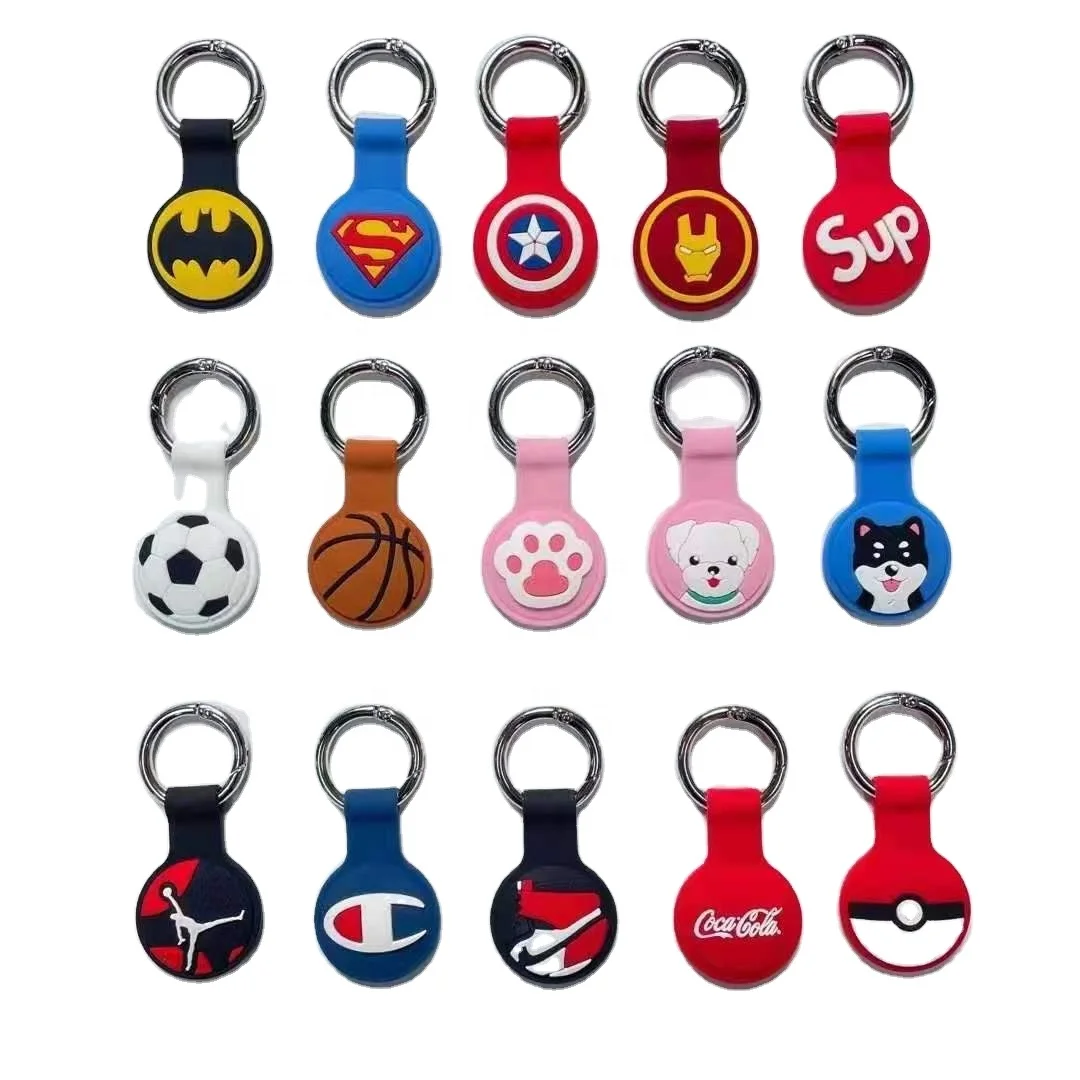 For apple keychain aluminium air tags accessories protective case silicone dog, bike attachments cartoon airtag clone