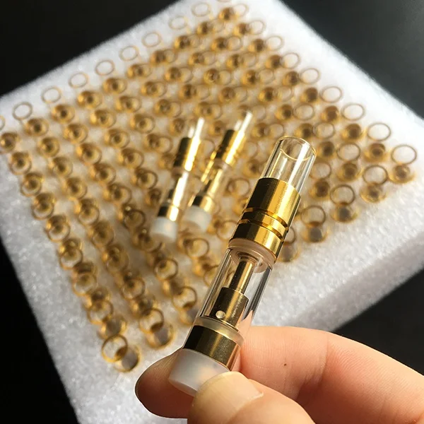 Беспротекаемый многоразовый Золотой бак для вейпа CBD со стеклянным наконечником керамический масляный атомайзер 0 5 мл картридж Oro Cartucho Aceite