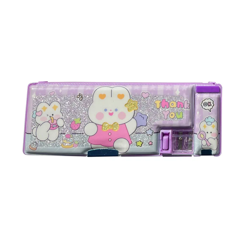 Multifunctional School-Grade PU Pencil Case for Kids Shockproof EVA PVC with Metal Writing Zipper Closure