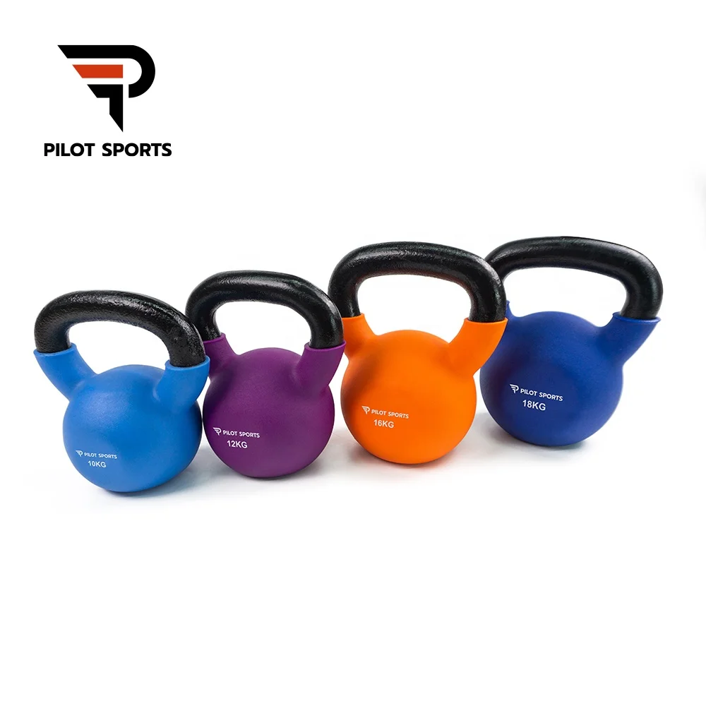 PILOT SPORTS Home Use Vinyl Dipping Kettlebell Gym Fitness Equipment PVC Colorful Kettlebell Ready To Ship Kettlebell