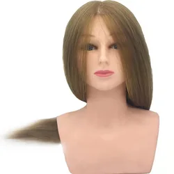 100% Remy Hair Practice Training Doll Head  Mannequin Head with Hair for Salon Beauty School Hairdresser