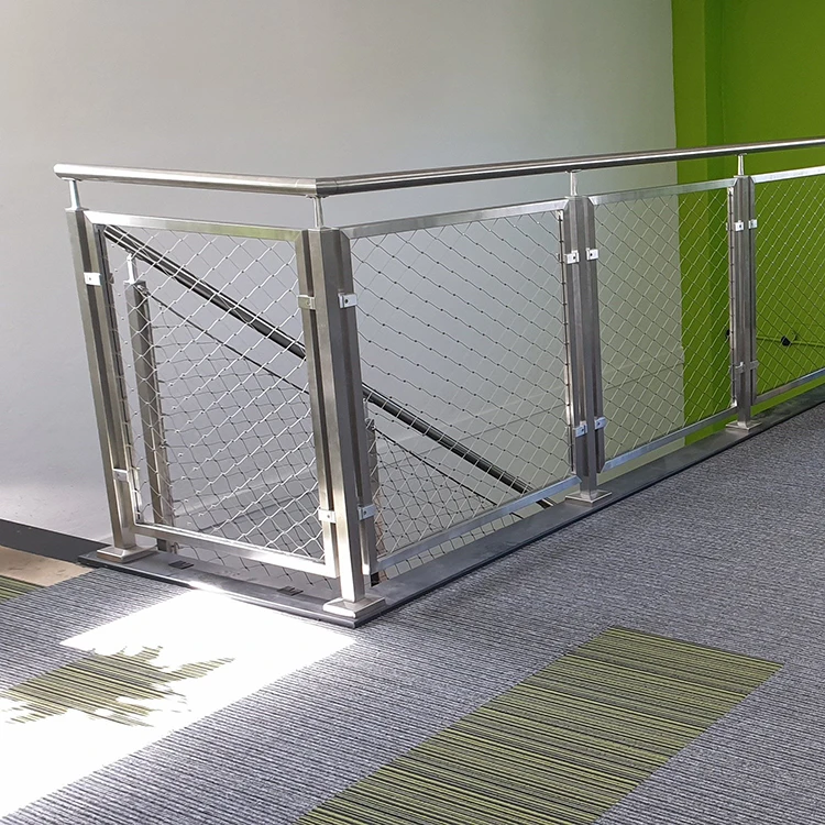 Balcony Fence SS Rope Mesh Stair Railing Infill Stainless Steel Cable net handrials balustrade inox wire rope mesh