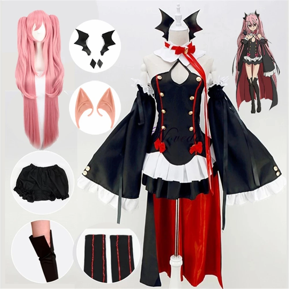 Костюм для косплея серофа из конца Овари no Seraph Krul Tepes, парик для косплея, аниме ведьма вампира, костюм на Хэллоуин для женщин