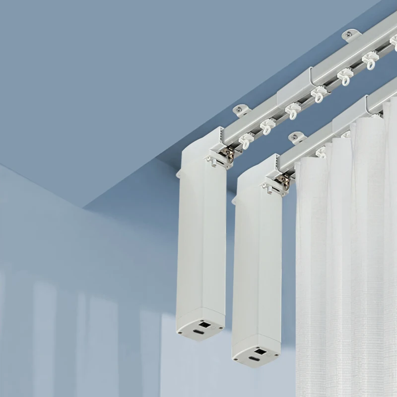 heavy duty modern electric smart remote control motorized curtain track use for household office hospital