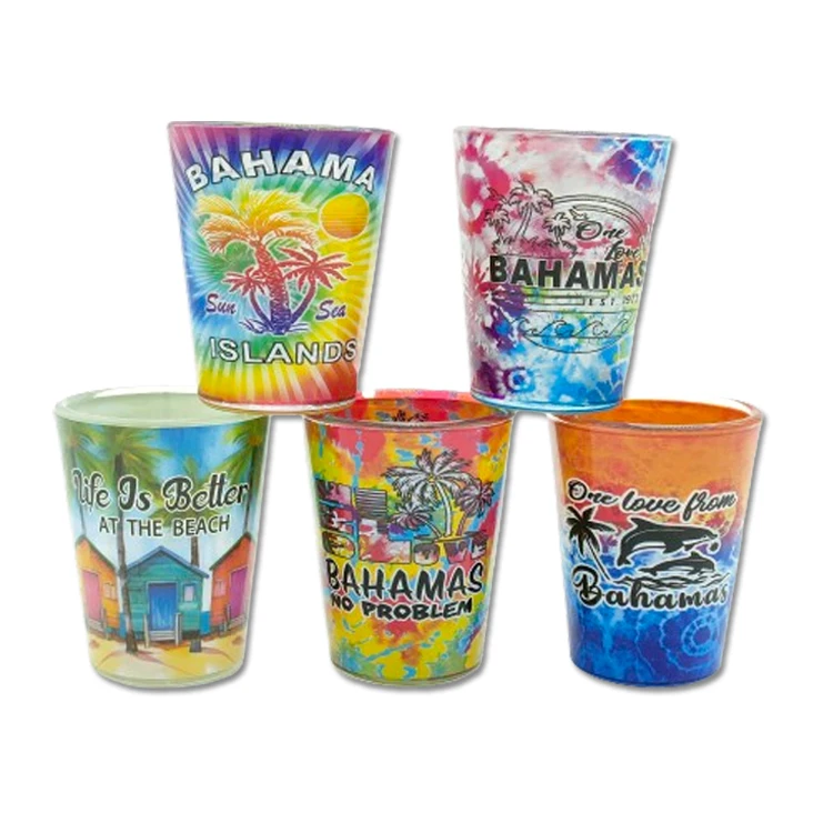 Factory wholesale personalized sublimation tourist souvenir custom shot glasses with logo