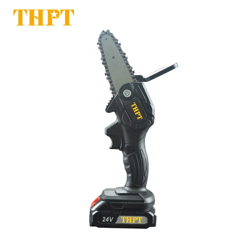 THPT 2021 New Battery Powered Cordless Electric Mini Chain Saw Wood Cutting Branch Cutter For