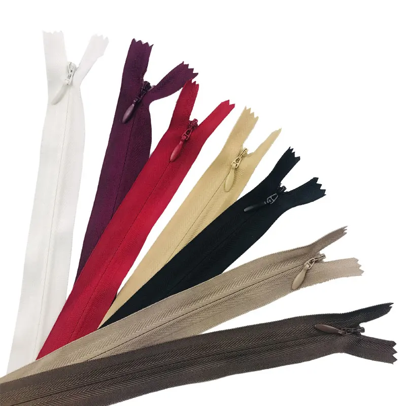 Custom color 3# close end nylon invisible