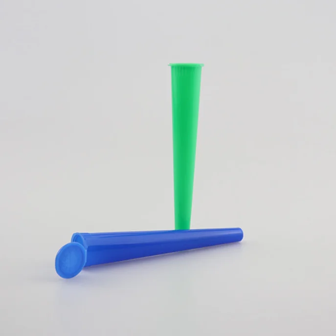 98mm 110mm Cone shape plastic pre roll tubes child proof plastic tube packaging