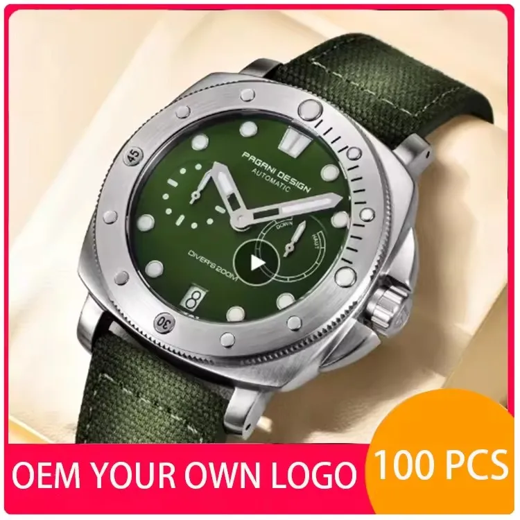 Пользовательские ваш собственный логотип Pagani Дизайн 1767 Pd автоматические сапфировое стекло водонепроницаемые из нержавеющей стали механические роскошные часы для мужчин