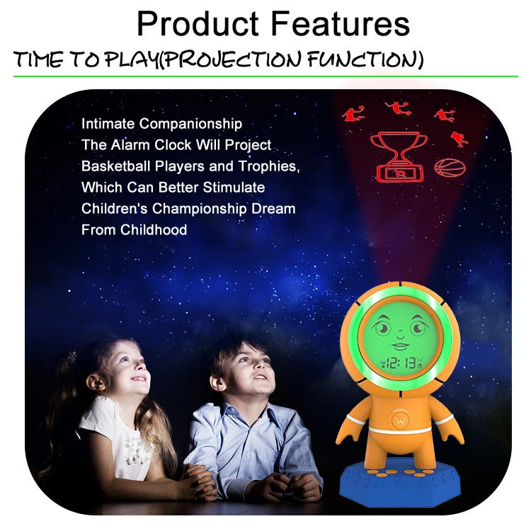 Led Digital Clock Fashion Electronic Clock Pattern trophy Projection Alarm Clock Digital