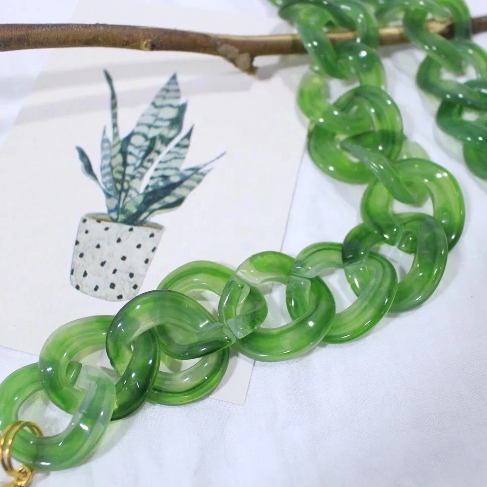 Tortoise shell Marble color resin/acrylic link chains for Clutch bag strap shoulder/handbag handle