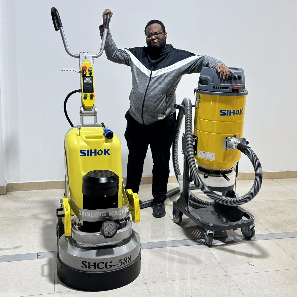 Diamond Dual Disc Dustless Concrete Grinder Granite Marble Concrete Floor Grinder Machine Hand Grinder Machine For Concrete