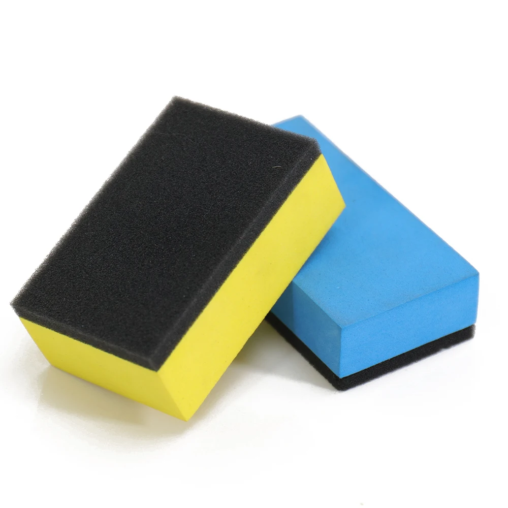 Car Ceramic Coating Sponge Applicator Glass Nano Wax Coat Applicator Pads Sponges Automobile Blue Square Sponge And Cloth