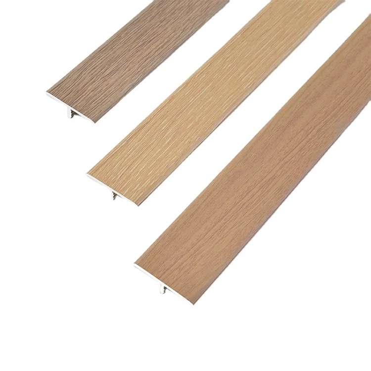 Wood grain water proof Aluminum trim decorative t shape tile trim wall angle aluminum profile tile trim
