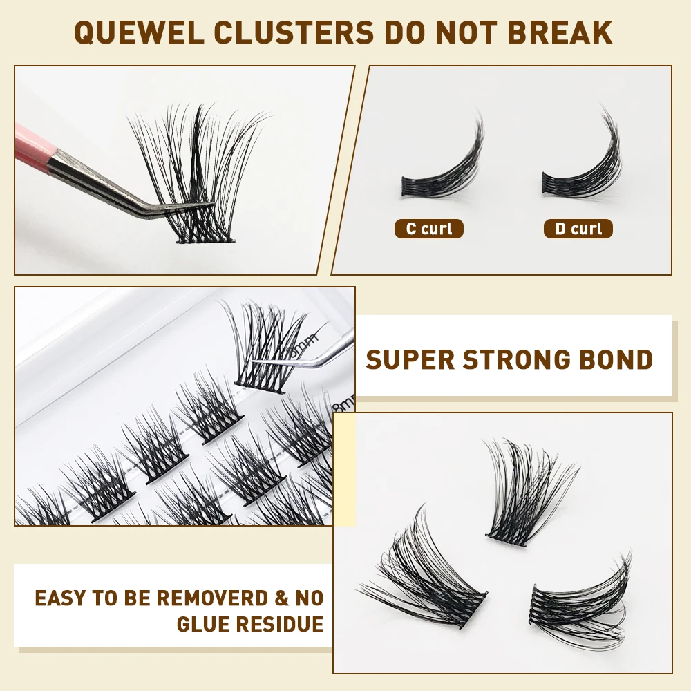 Wholesale Diy Lash Extensions Small Cluster Natural False Eyelashes Wispy Fluffy Grafting Segmented Cluster Lash Bond And Seal