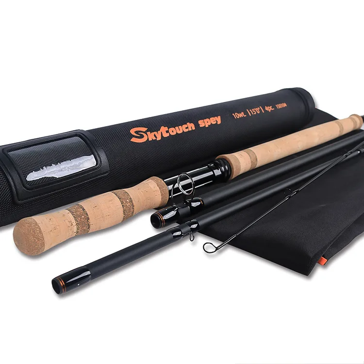 11ft-15ft Large Carbon Material Double Handle Fly Fishing Rod with Rod Bucket Bag Freshwater Fly Fishing Trout Rod