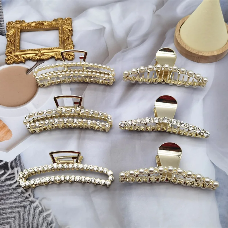 Beige mocha color geometric hot sale hair claw clips cheap price wholesale hair claw