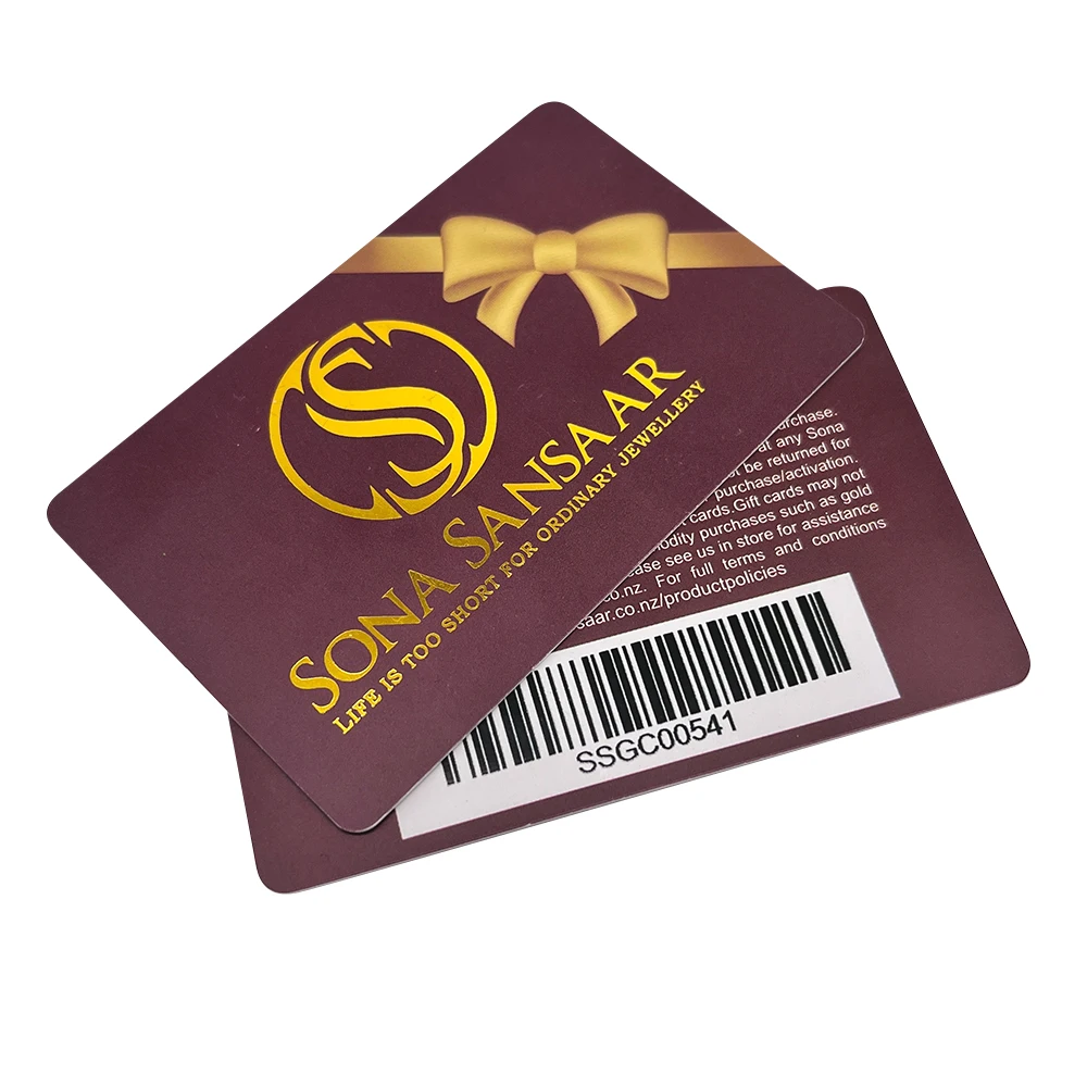 Professional PVC Card Custom Logo Printing Membership Card With Bar Code Custom Gift Card With Holder