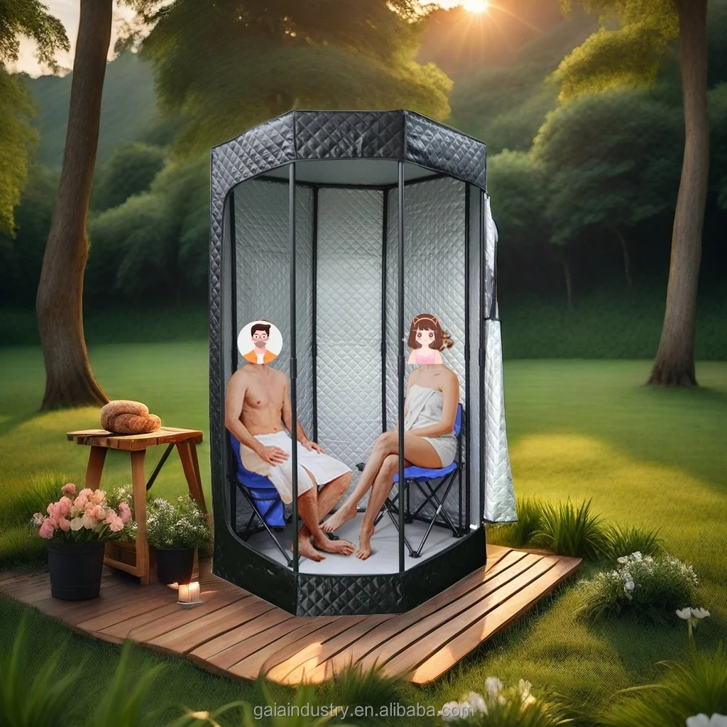 GAIA Factory indoor modern home wet 1 2 person personal steam sauna cabinet cabin pod bath box machine with generator