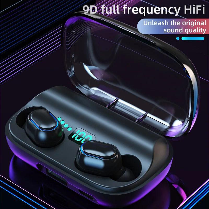 Wireless Headphones 160H Playtime Wireless Earbuds BT 5.1 Headphones In Ear Headphones Deep Bass CVC8.0 Noise Canceling
