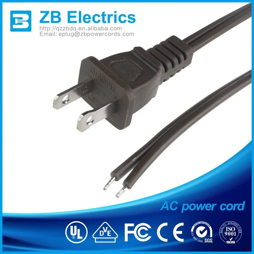 Америка утверждения США 2 pin Нема 1-15р шнур питания с Мужской Женский Разъем