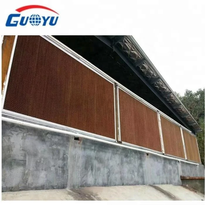 Raw material paper cooling pad wet curtain  evaporative cooling pad  and fan greenhouse cooling systems