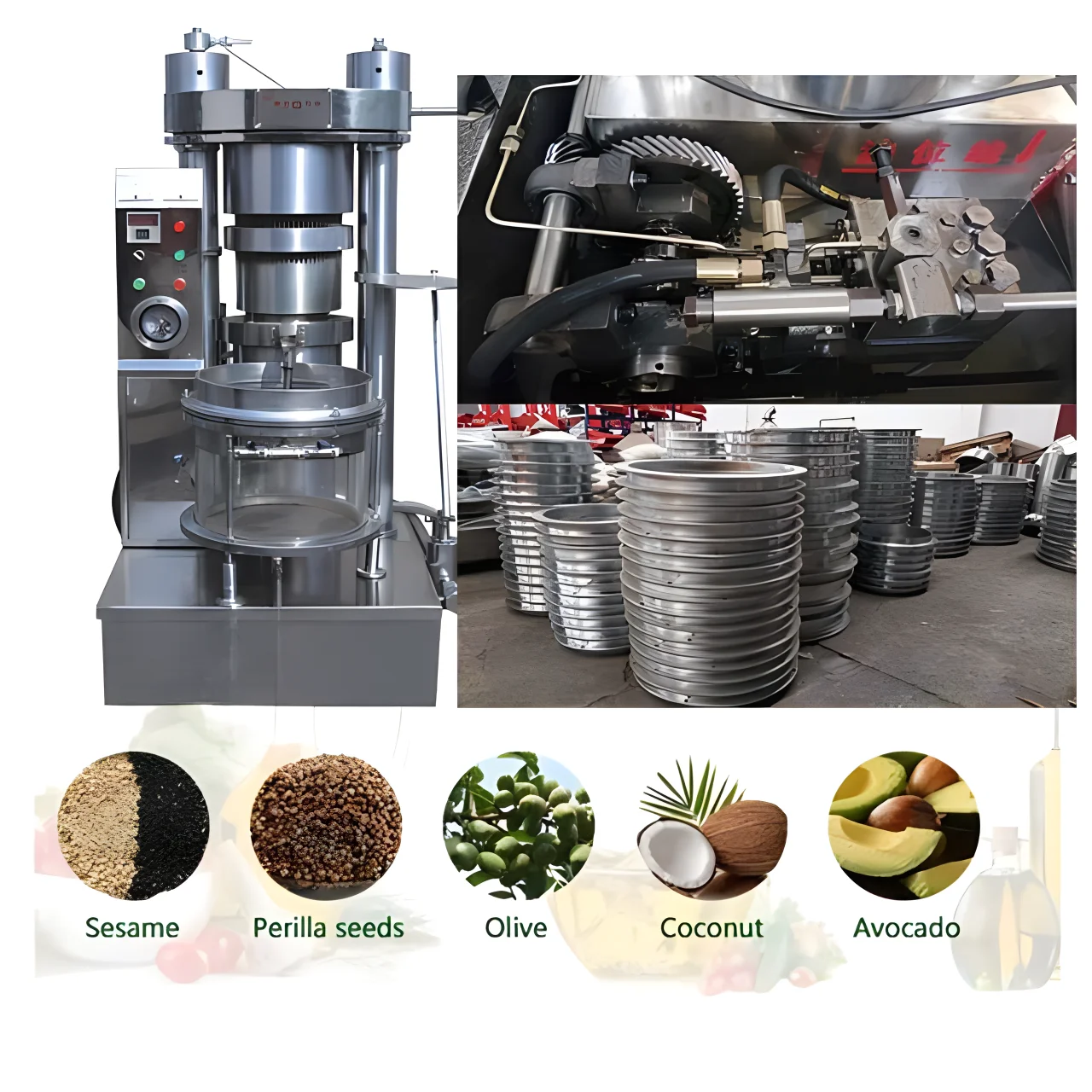 Hydraulic Oil Press Machine Sesame Cocoa Butter Coconut Avocado Oil Extraction Peanut Flaxseed Oil Extraction Machine