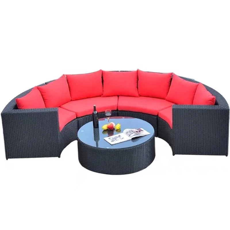 
outdoor garden furniture round rattan sofa S202 