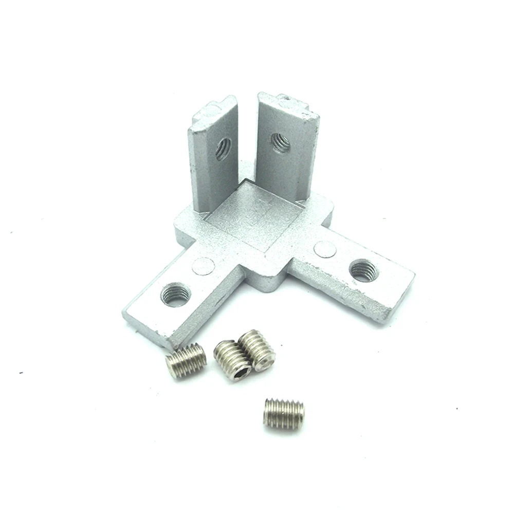 3-Way End Corner Bracket for 2020 3030 4040 Aluminum Profile Connector for T Slot Aluminum Extrusion Profile with Screws