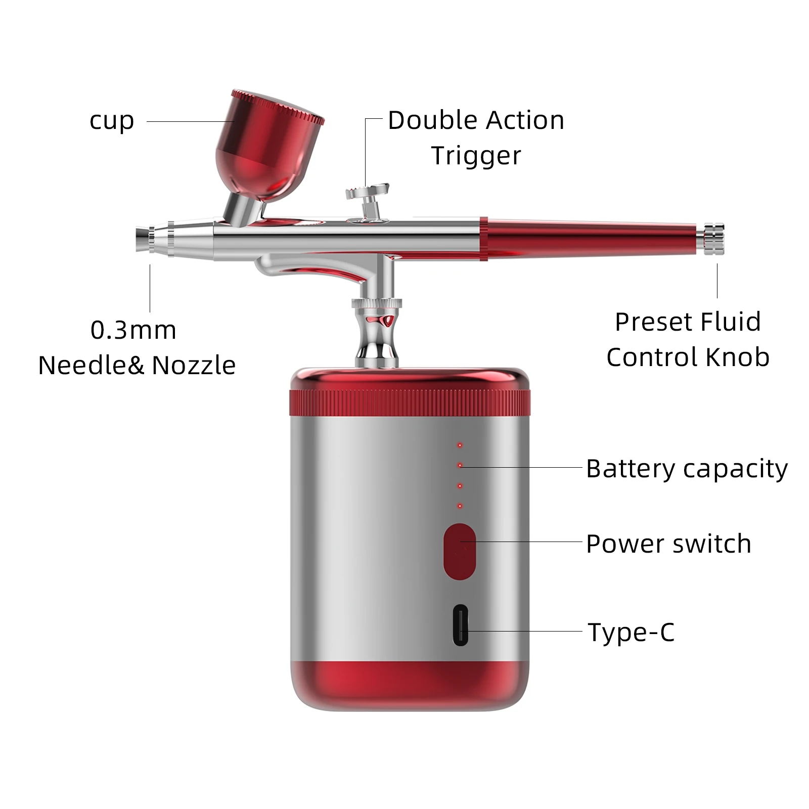 High Quality Air Brush Makeup Cake Paint Air Brush Mini Airbrush Cordless Airbrush Kit with Compressor