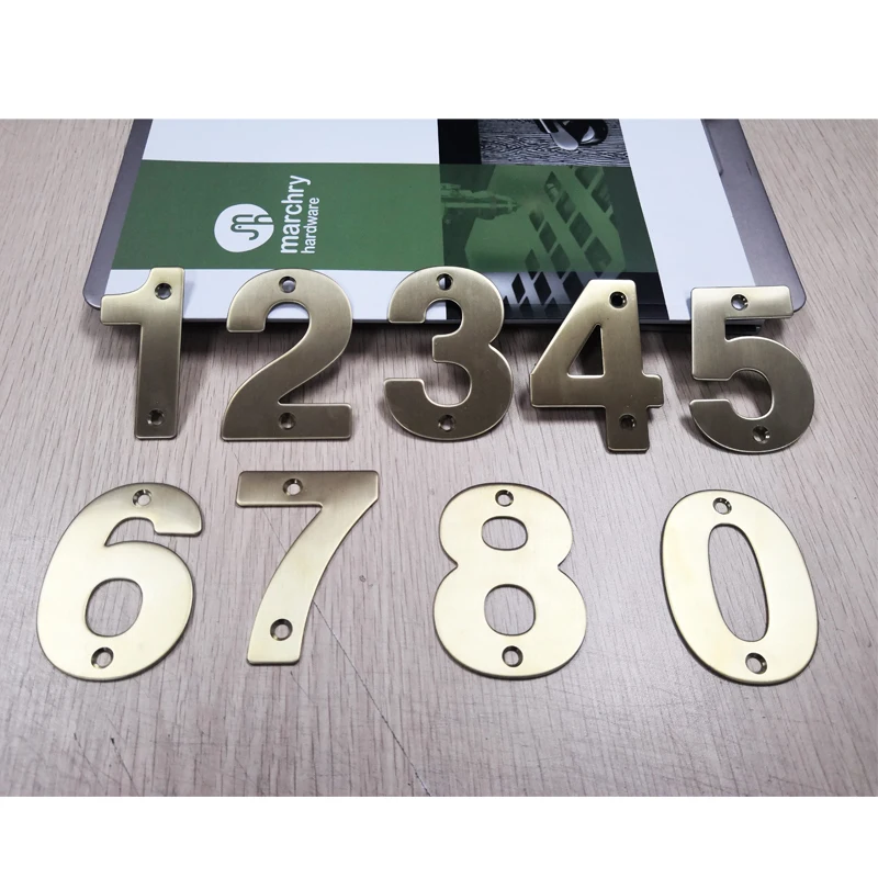 
Fast lead time 75mm Golden PVD single Door Plate House Number 