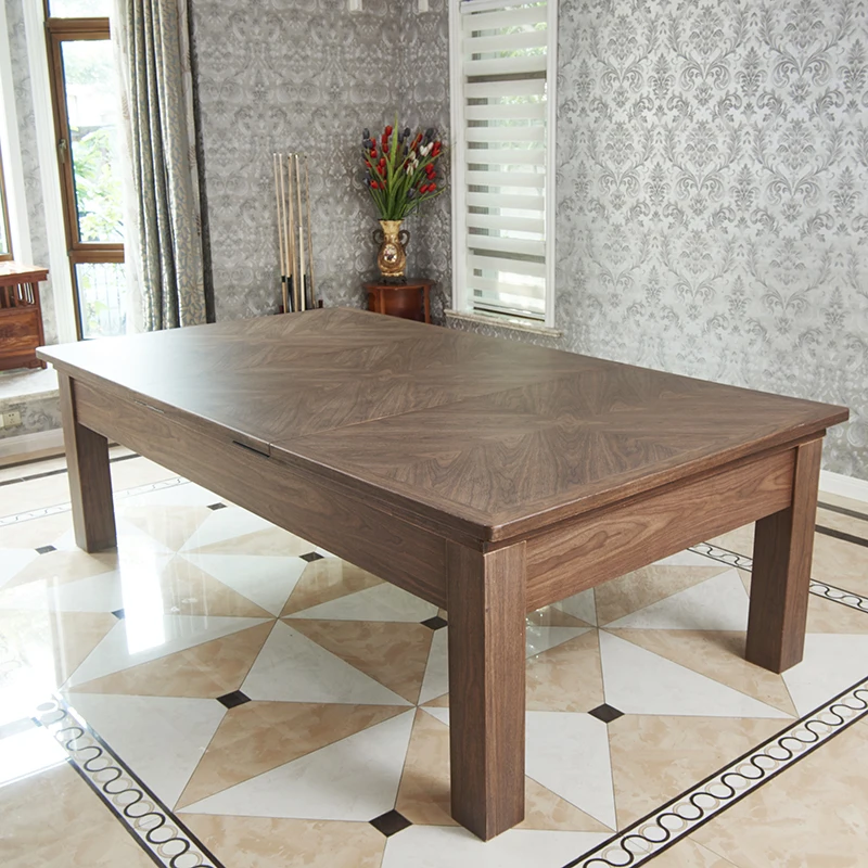 Factory price 9ft slate billiard pool tables with dining top for sale