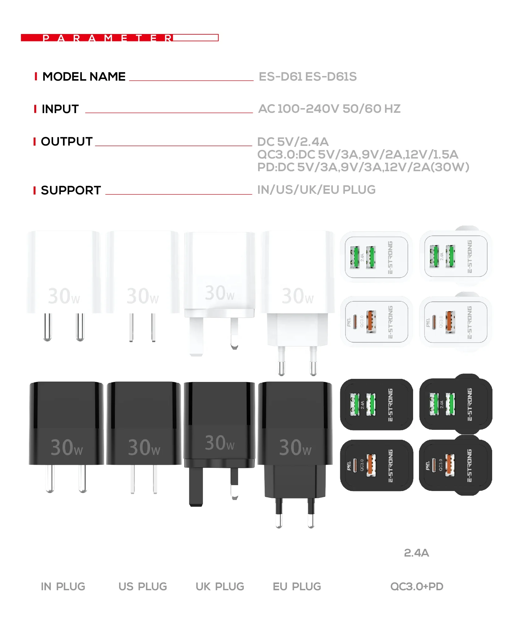 2022 skd phone charge wall charger pd 30 quick charger usb adapter for iphone 11 xiaomi VIVO HUAWEI