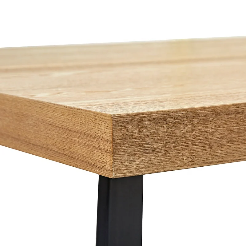Classic Metal Frame Restaurant Dining Table With Mdf Top Wooden Dining Table