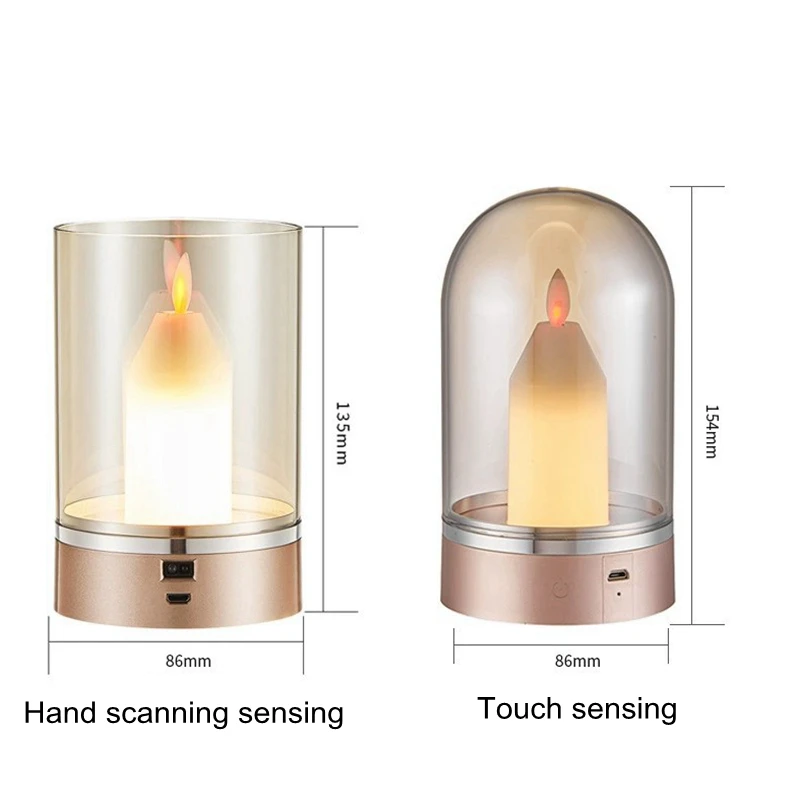 Smart Home Lights Hand Induction Sensor LED Candle Night Light USB Charging Desk Lamp For Restaurant