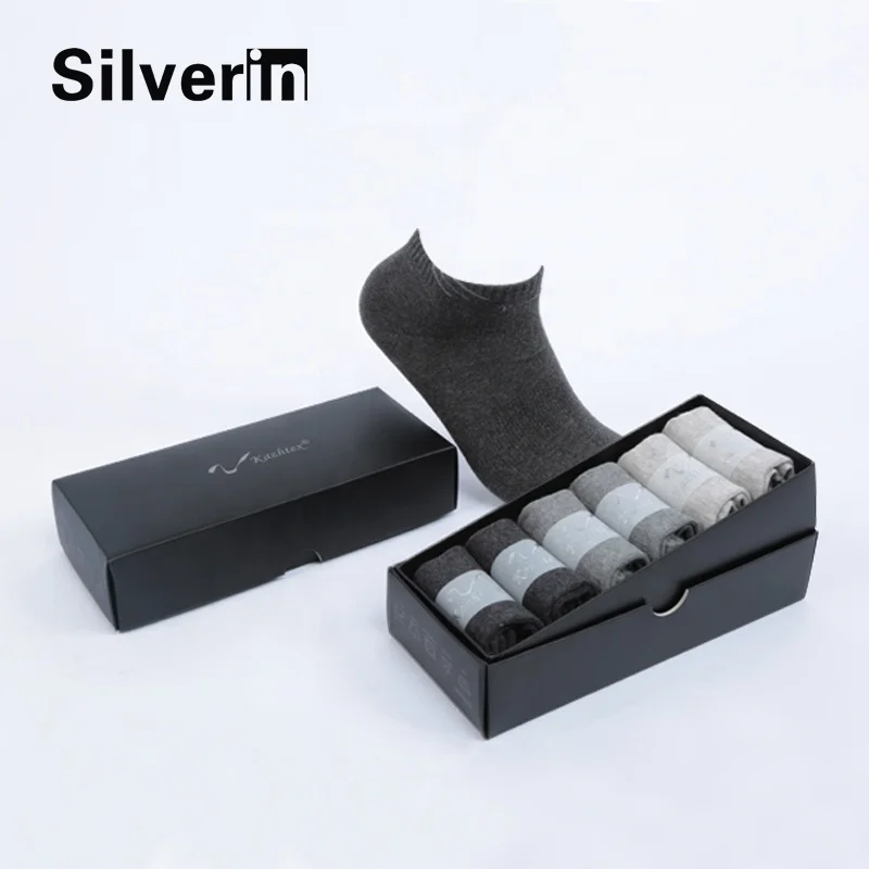Cotton sweat-absorbent silver anti-microbial anti-odor ankle men socks
