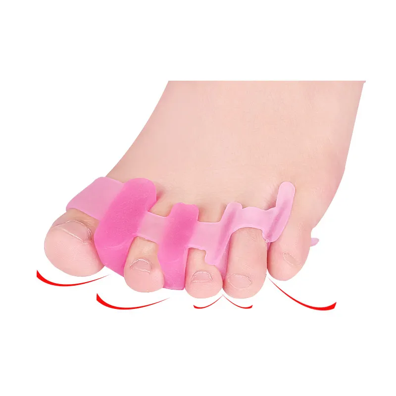 5 Holes Toe Stretcher Soft Silicone Toe Spreaders for Bunion Pain Relief and Stretching Toe Separators
