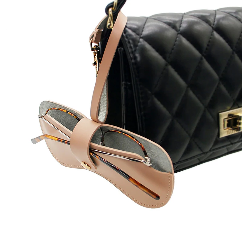 Factory Glasses Packaging Eyeglass Clip Cover Holder Eyewear Case Sunglass Box Soft Leather Glasses Case Sunglasses Packaging