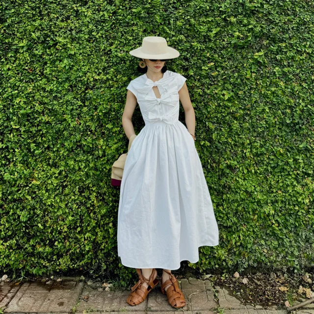 Elegant Dresses Linen Cotton Clothes For Women Reasonable Price Casual Maxi Dress OEM ODM Easy To Wear From Vietnam Manufacturer