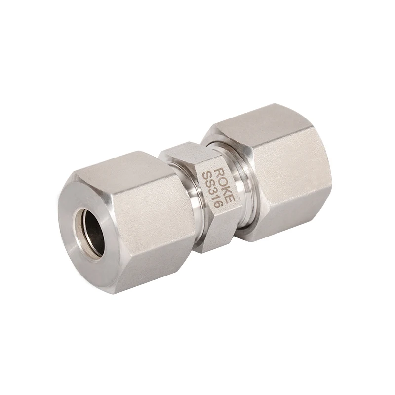 Stainless Steel Metric DIN 2353 M16S Straight Single Ferrule Thread Union Hydraulic Tube Fitting
