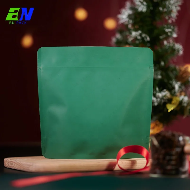 250g Recyclable Flat Bottom Zipper Pouch PVA-PE EVOH-PE Coffee Bean Bag