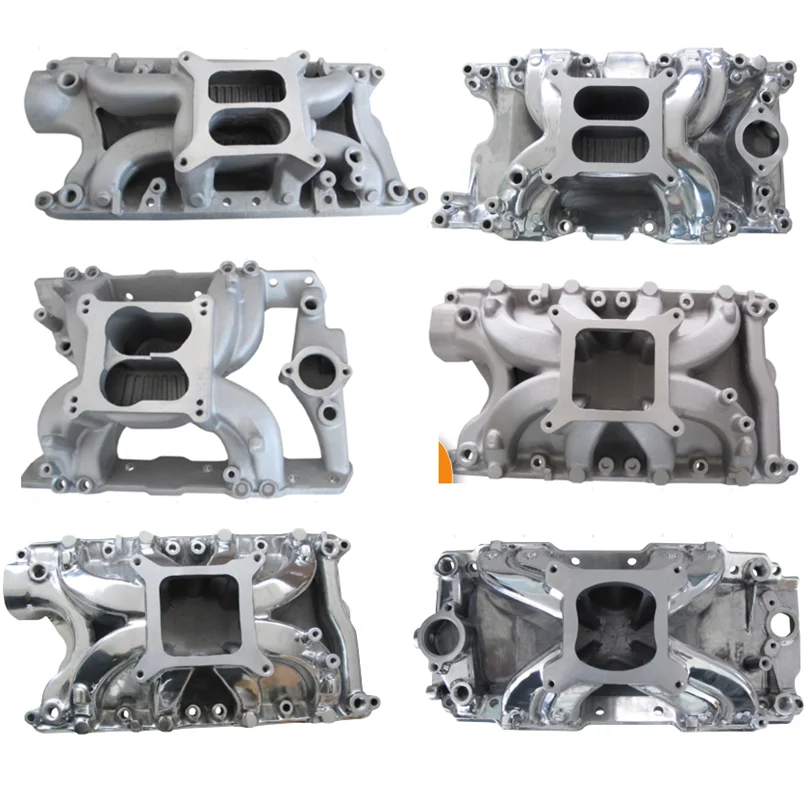 Cast aluminum Intake manifold SBC BBC SBF BBF LS chevy v8 chrysler dodge 57-95 chevy 350 dual plane non-egr intake manifold