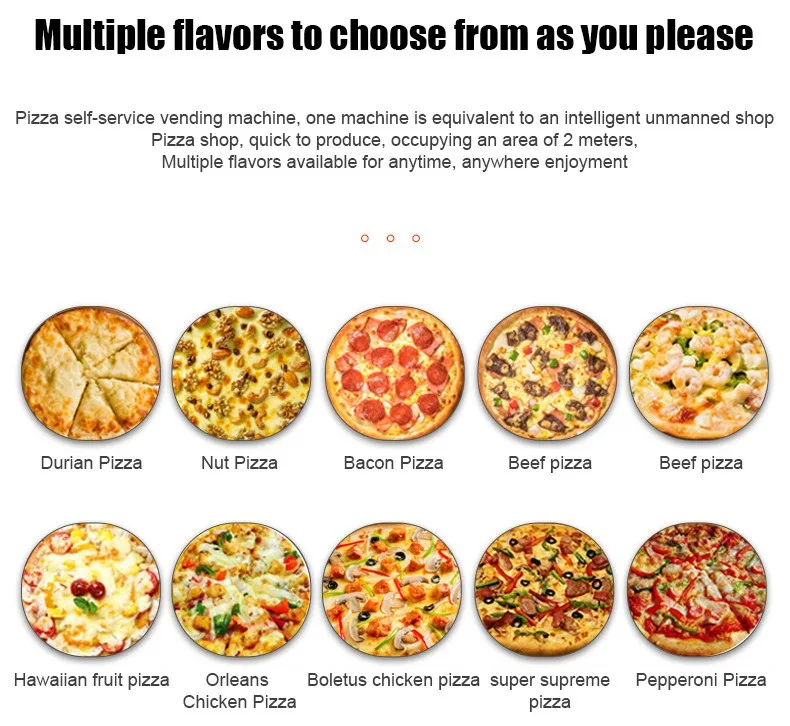 Customized Automatic Pizza Vending Machine Factory Supply Industrial 24 Hours for Food Shop Subway Station Shopping Mall