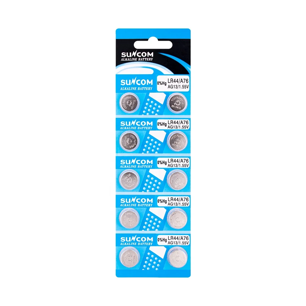 High Quality  LR44 AG13 357 303 SR44 Battery Pilas 1.5V Button Coin Cell Batteries For Watches