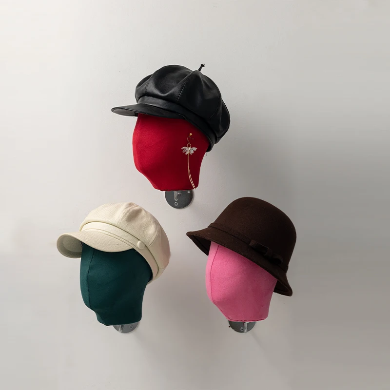 Wholesale Wig Wall Mannequin Female Male Model Hair Wigs Cap Display Holder Fabric Canvas Display Mannequin Head Wall Mount
