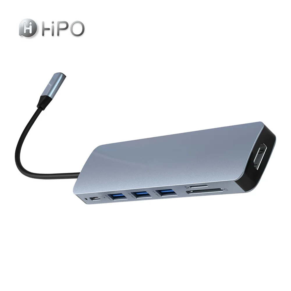 HUB USB C Adapter 7 in 1 with USB 3.0 4K- USB C Connection PD SD TF Card Reader Docking Station Compatible with MacBook Pro Air